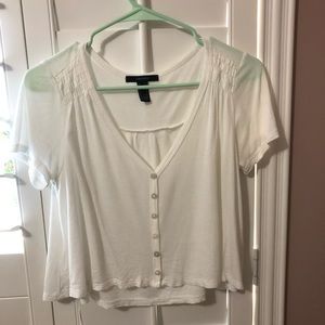 Forever 21 white flowy shirt